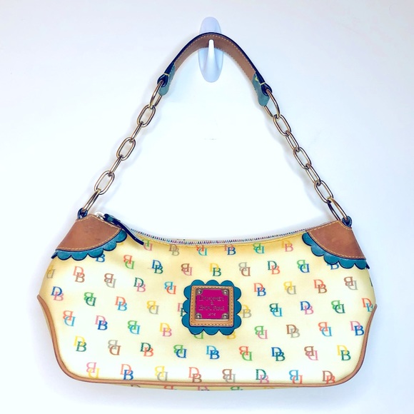 Dooney & Bourke Handbags - Vintage Dooney & Bourke Rainbow Monogram Bag w/Chain Strap